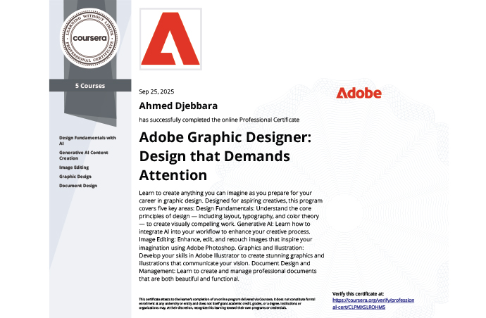 Adobe Graphic Designer course